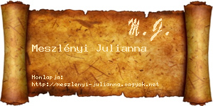 Meszlényi Julianna névjegykártya